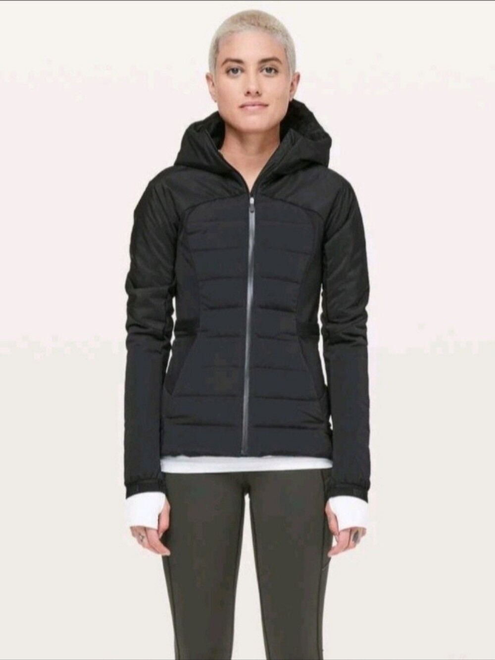Lululemon Women's Black Down For It All Goose Down Zip Jacket Size 2
